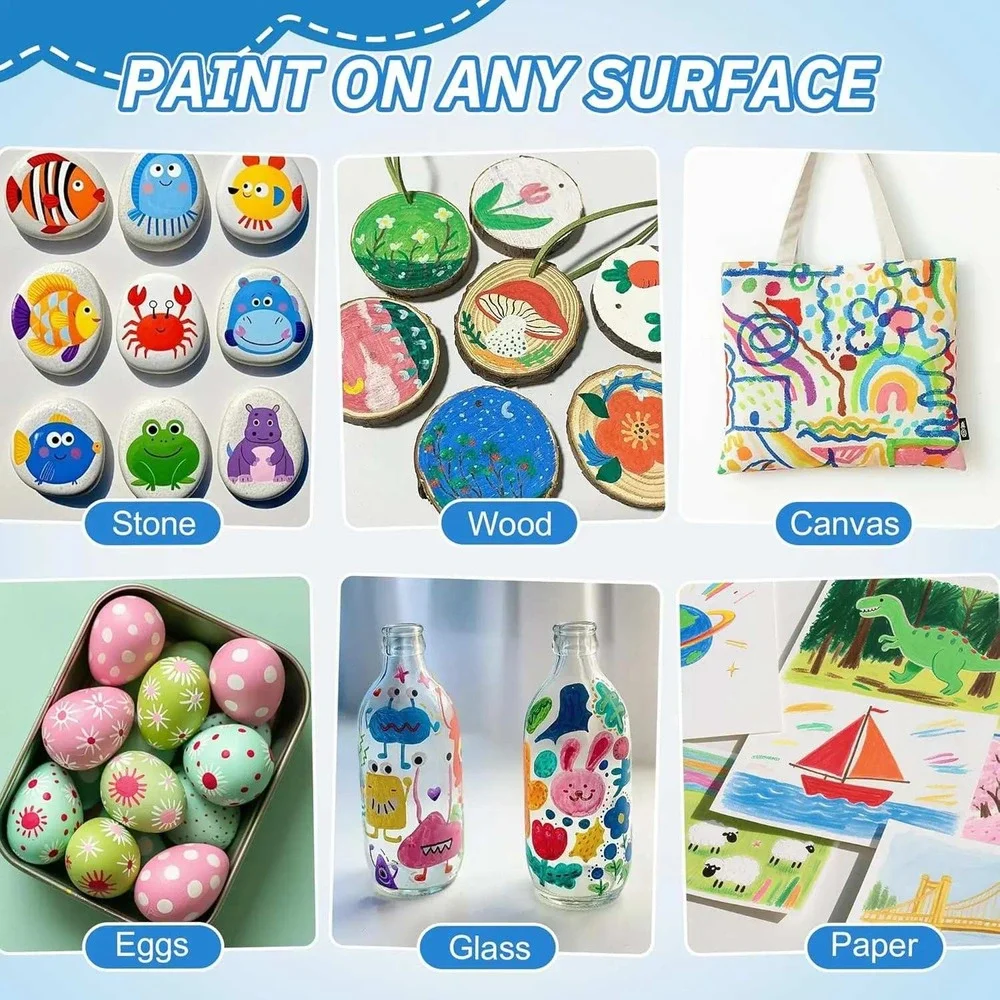 36 Acrylic Paint Markers Flexible Brush Tip Waterproof Paint Pens GN.8101-36
